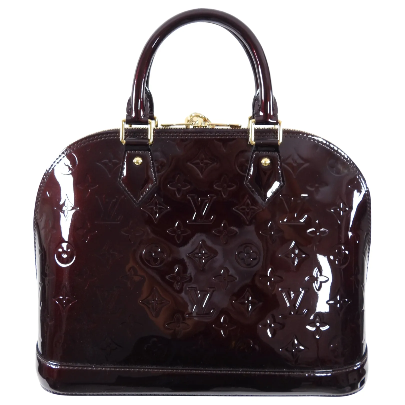 Louis Vuitton Vernis Alma PM in Amarante and GHW
