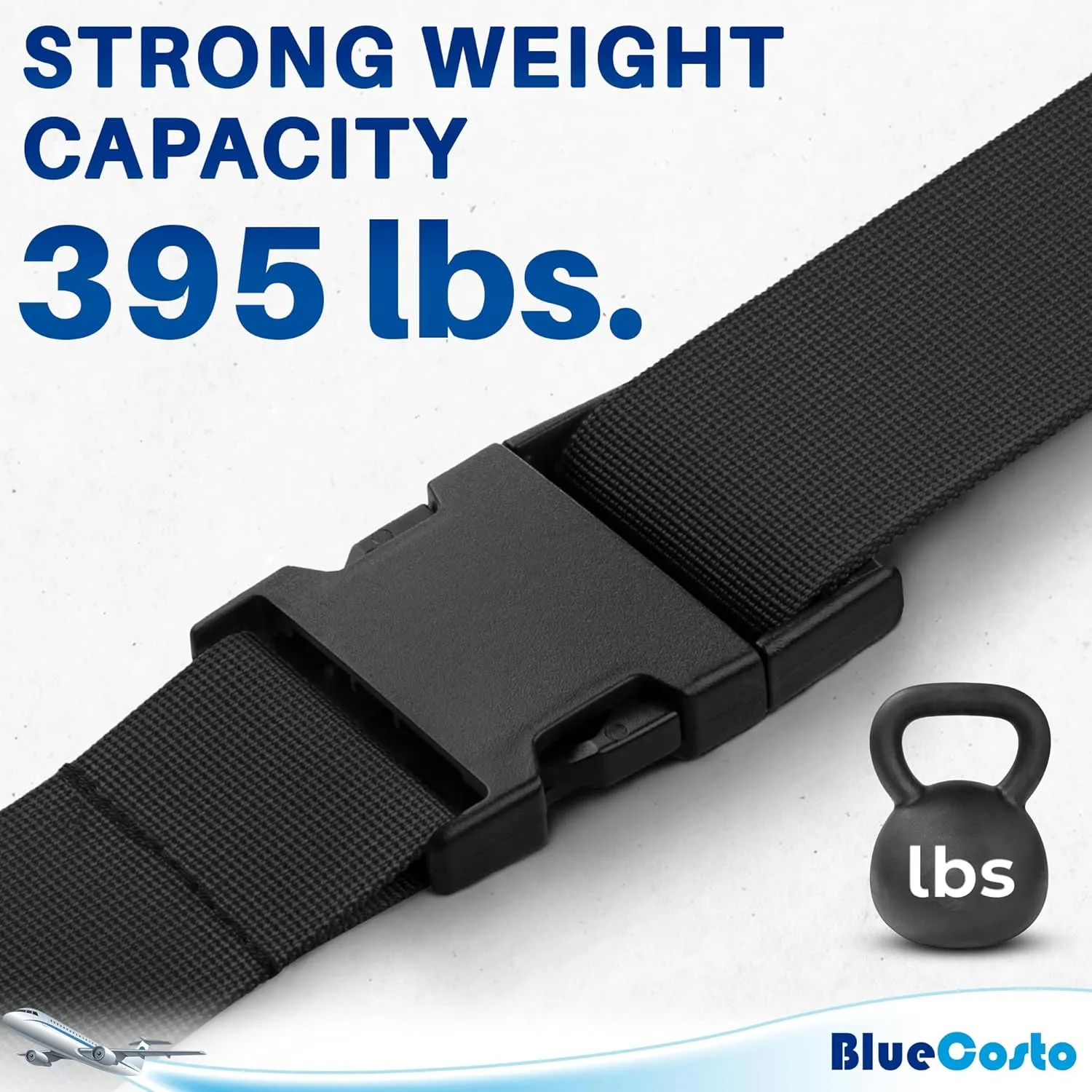 Luggage Straps for Suitcases - Black, 4 PK - Premium Nylon Belts for Luggage Security - Heavy-Duty w/Adjustable Length (46-78) for Suitcase, Briefcase, Backpack & Travel Bag