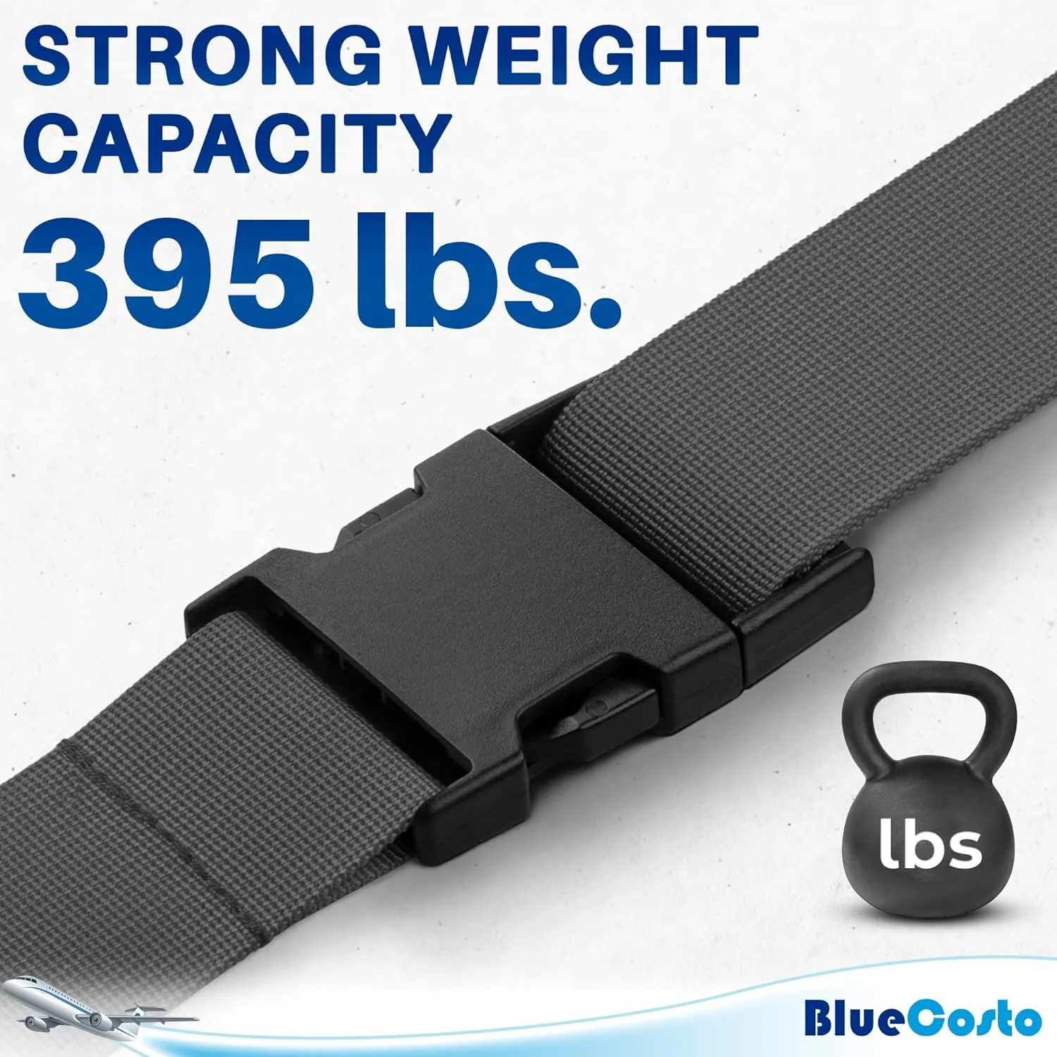 Luggage Straps for Suitcases - TSA Approved - Gray, 4 PK - Premium Nylon Belts for Suitcase, Briefcase & Travel Bag - Adjustable Strap Length 46" - 78"