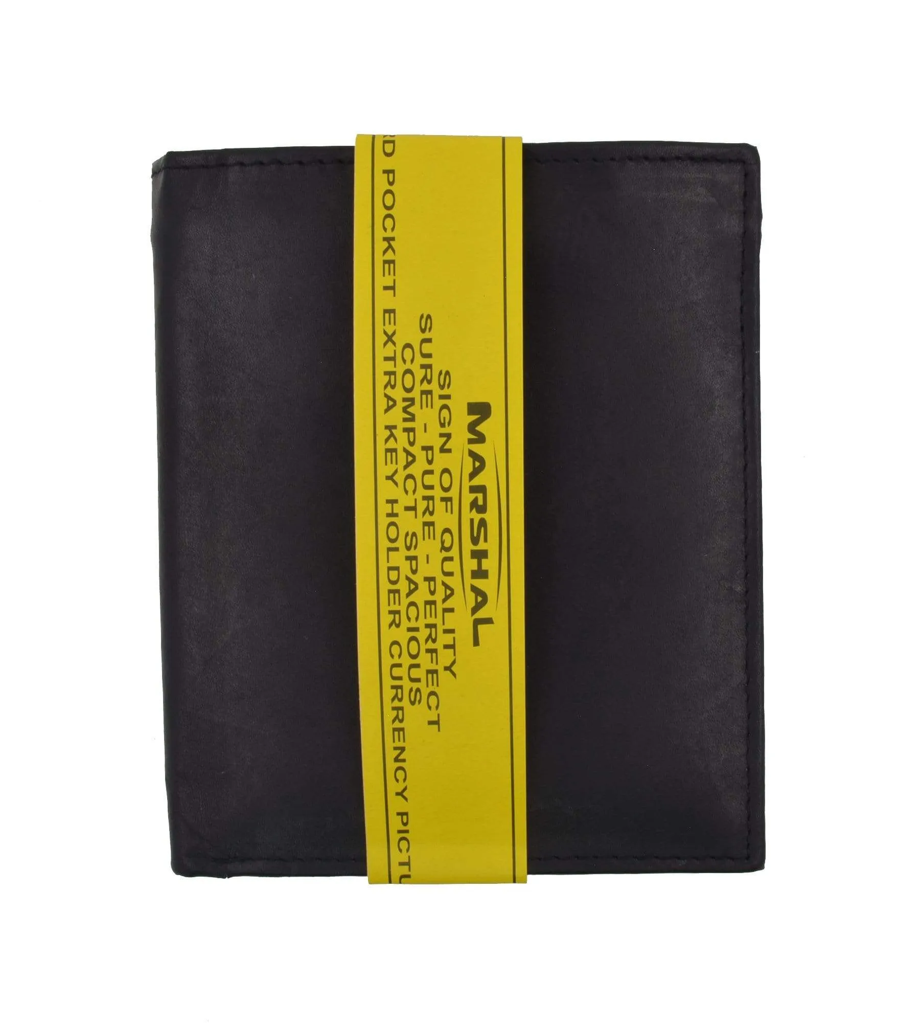 Mens Genuine Leather Bifold Wallet Slim Hipster Cowhide Credit Card and ID 2502 CF