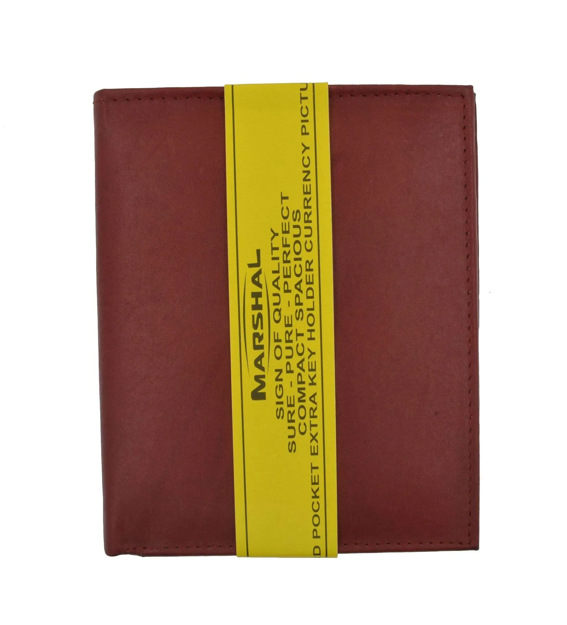 Mens Genuine Leather Bifold Wallet Slim Hipster Cowhide Credit Card and ID 2502 CF