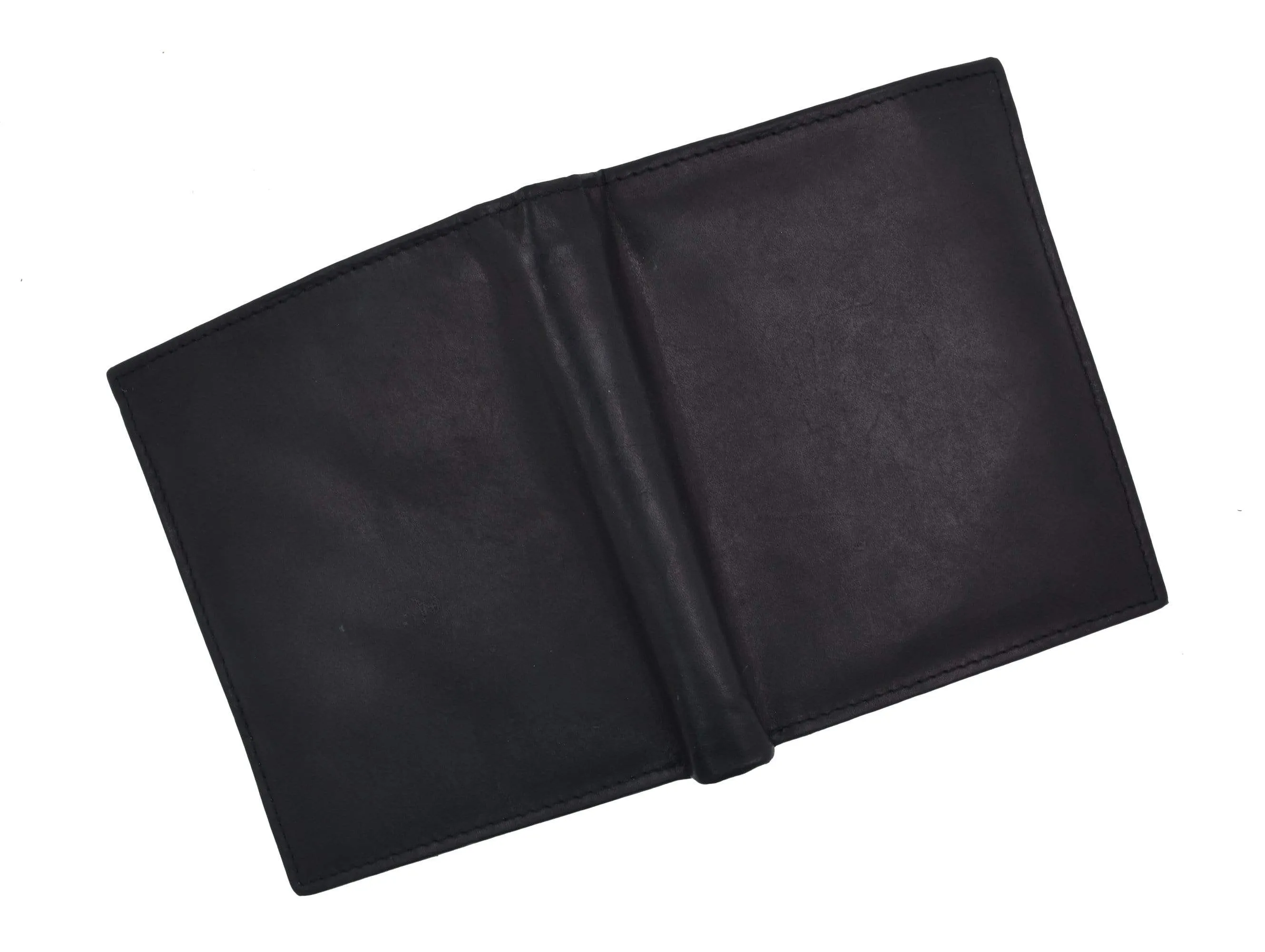Mens Genuine Leather Bifold Wallet Slim Hipster Cowhide Credit Card and ID 2502 CF