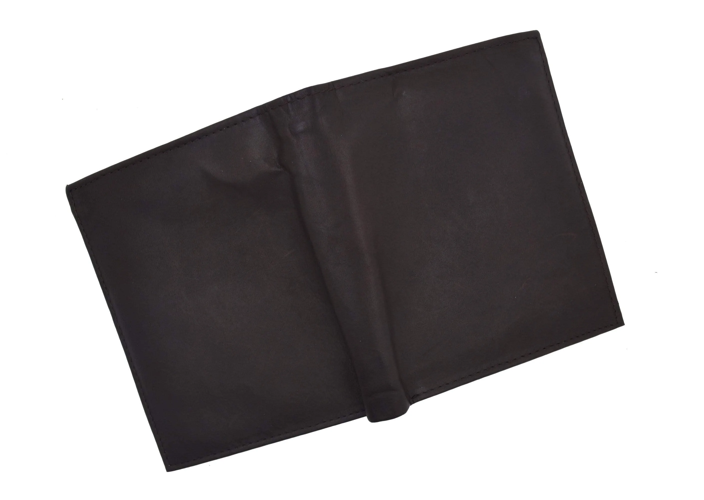 Mens Genuine Leather Bifold Wallet Slim Hipster Cowhide Credit Card and ID 2502 CF