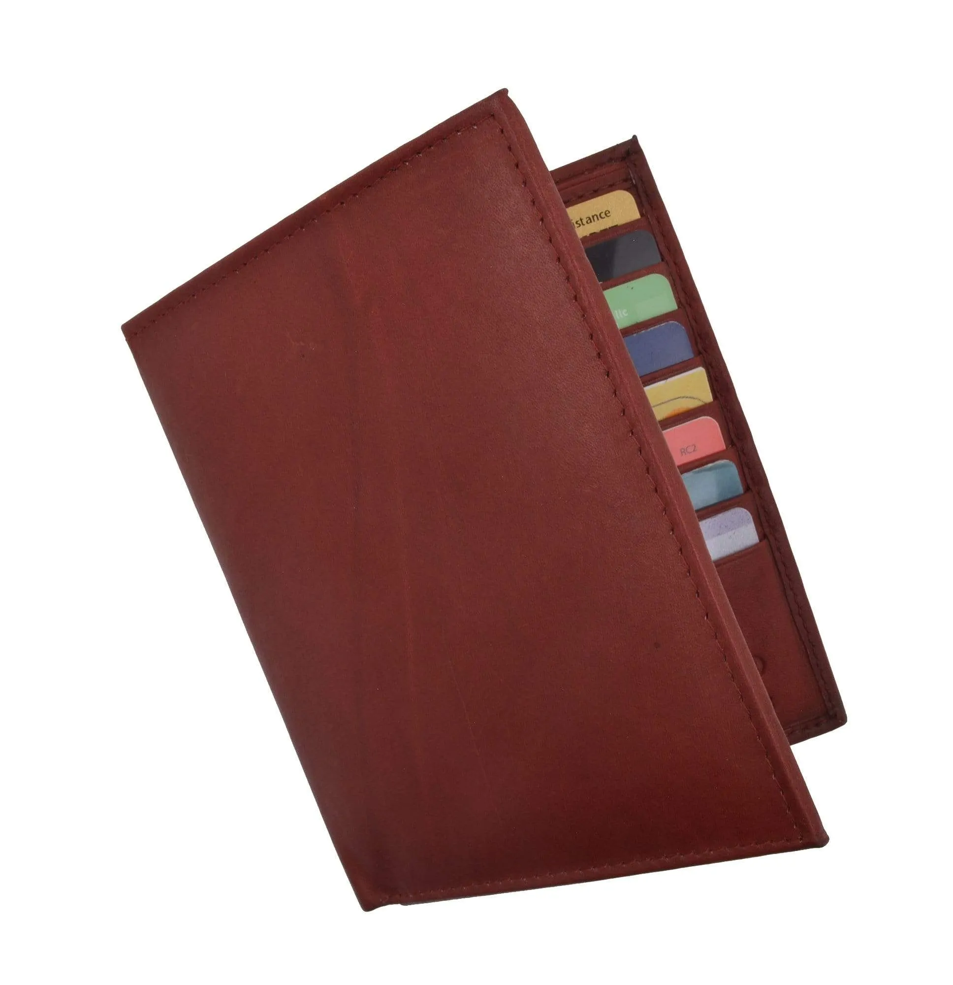 Mens Genuine Leather Bifold Wallet Slim Hipster Cowhide Credit Card and ID 2502 CF