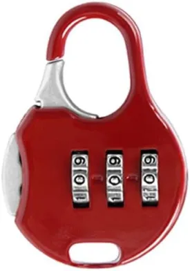Mini Combination Lock Security Padlock 3 Digit Code Locks Colorful Lockers Number Locks for Suitcases Luggage and Briefcases Red, 50*35*12mm/1.97*1.38*0.47in
