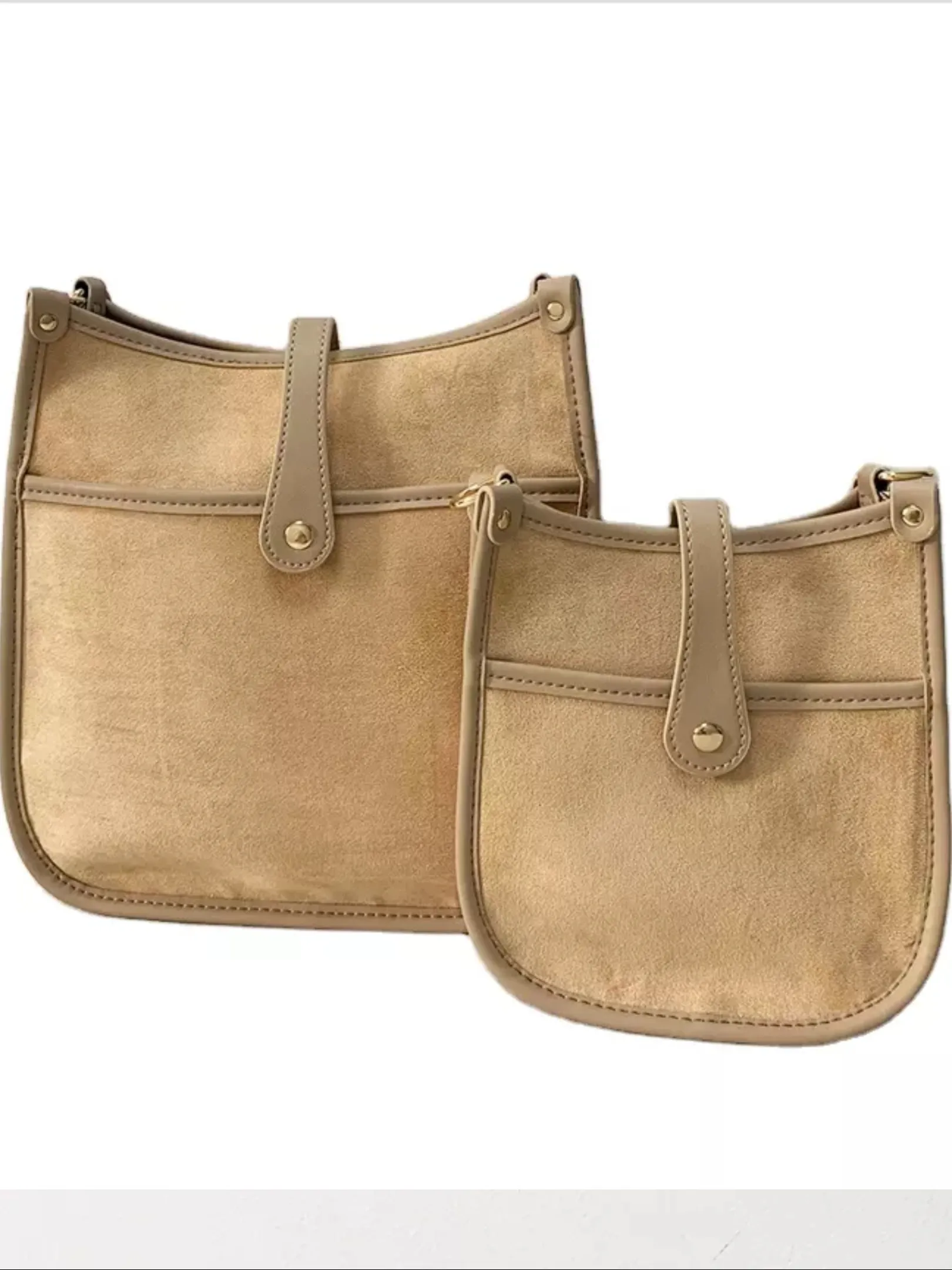 Mini Suede Messenger Bags w/ Matching Adjustable Solid Strap - Assorted Colors