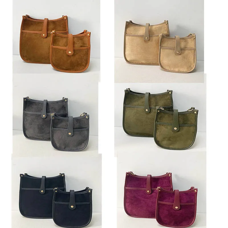 Mini Suede Messenger Bags w/ Matching Adjustable Solid Strap - Assorted Colors