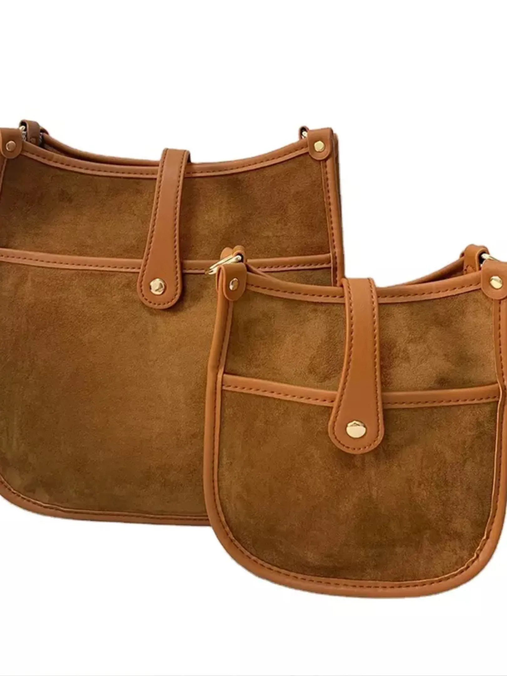 Mini Suede Messenger Bags w/ Matching Adjustable Solid Strap - Assorted Colors