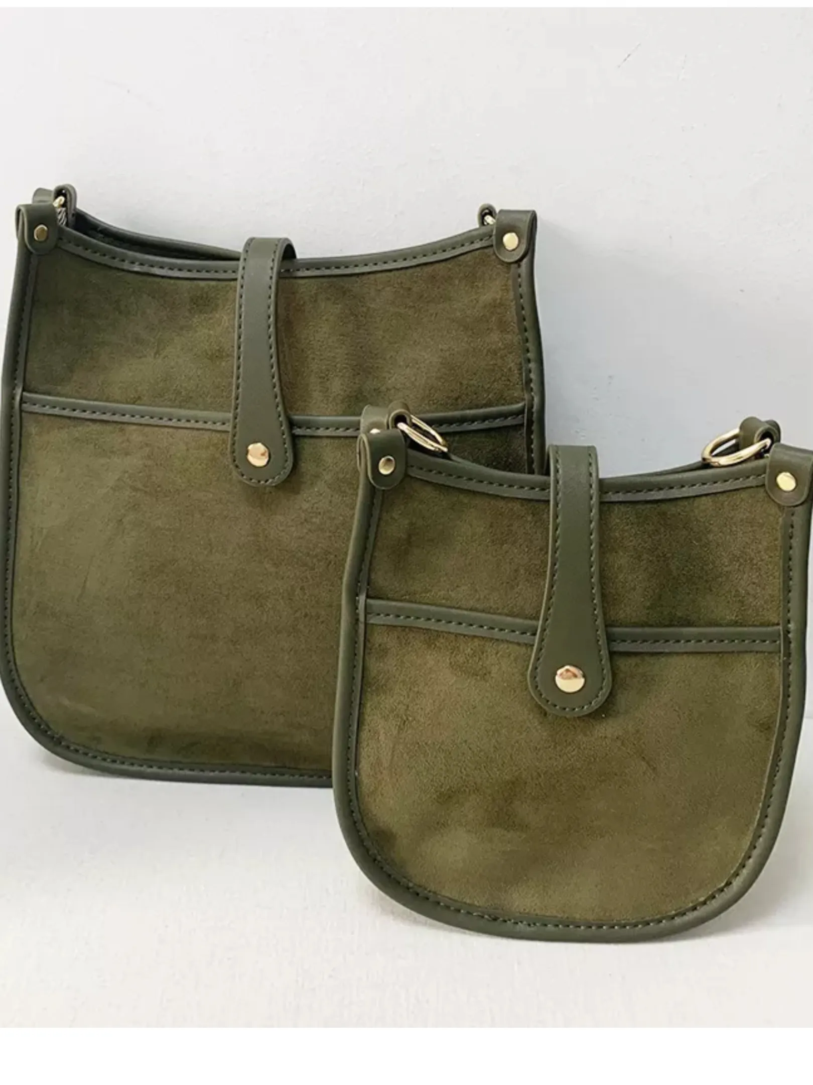 Mini Suede Messenger Bags w/ Matching Adjustable Solid Strap - Assorted Colors
