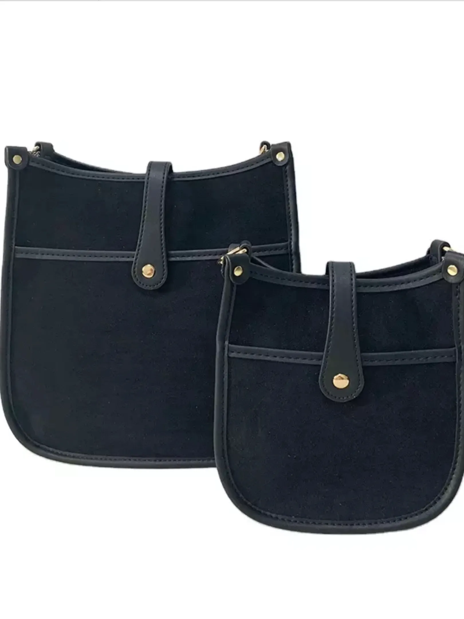 Mini Suede Messenger Bags w/ Matching Adjustable Solid Strap - Assorted Colors