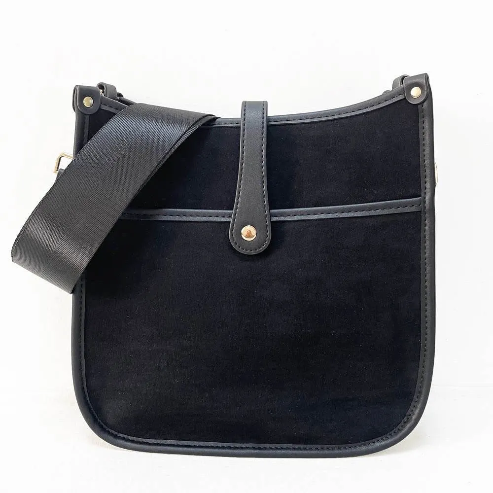 Mini Suede Messenger Bags w/ Matching Adjustable Solid Strap - Assorted Colors