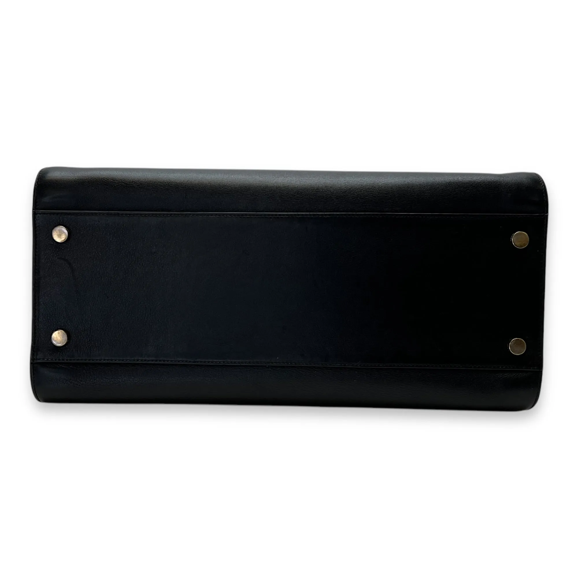 Monogram Cabas Large Black Top Handle Bag in Calfskin, Gold hardware