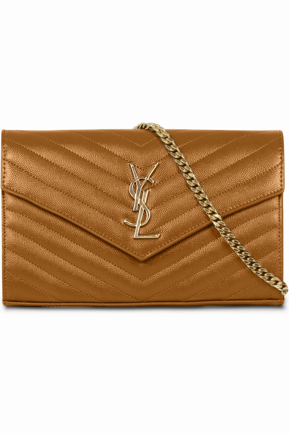MONOGRAMME QUILTED CHAIN WALLET | NATURAL DARK/GOLD