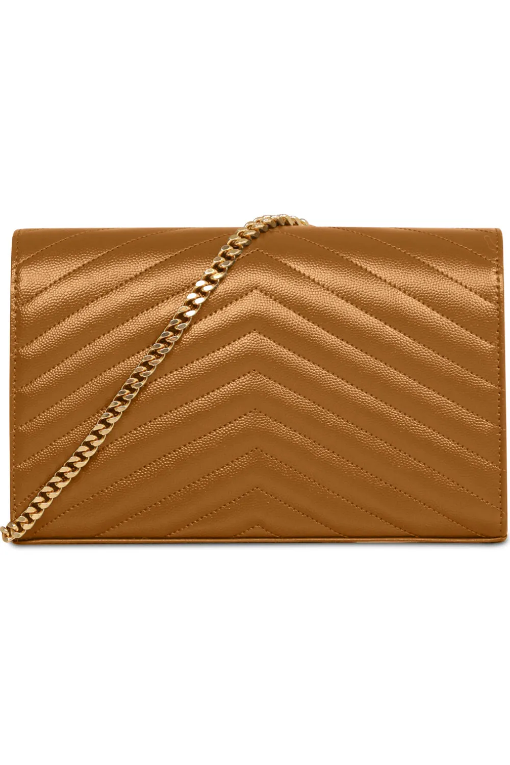 MONOGRAMME QUILTED CHAIN WALLET | NATURAL DARK/GOLD
