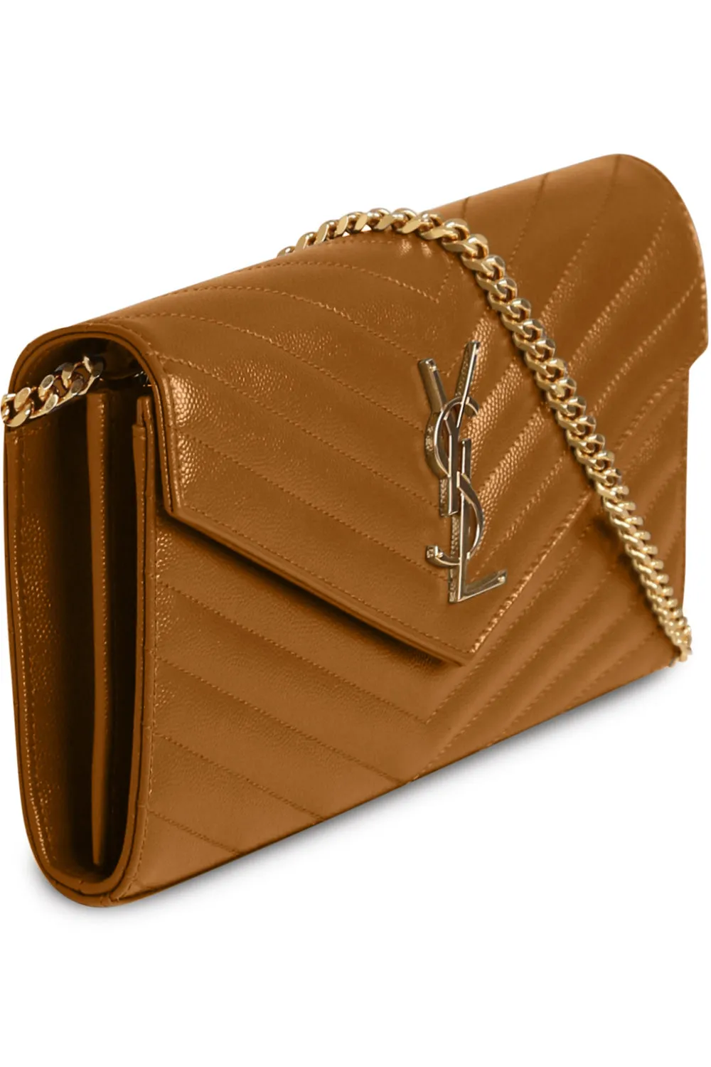 MONOGRAMME QUILTED CHAIN WALLET | NATURAL DARK/GOLD