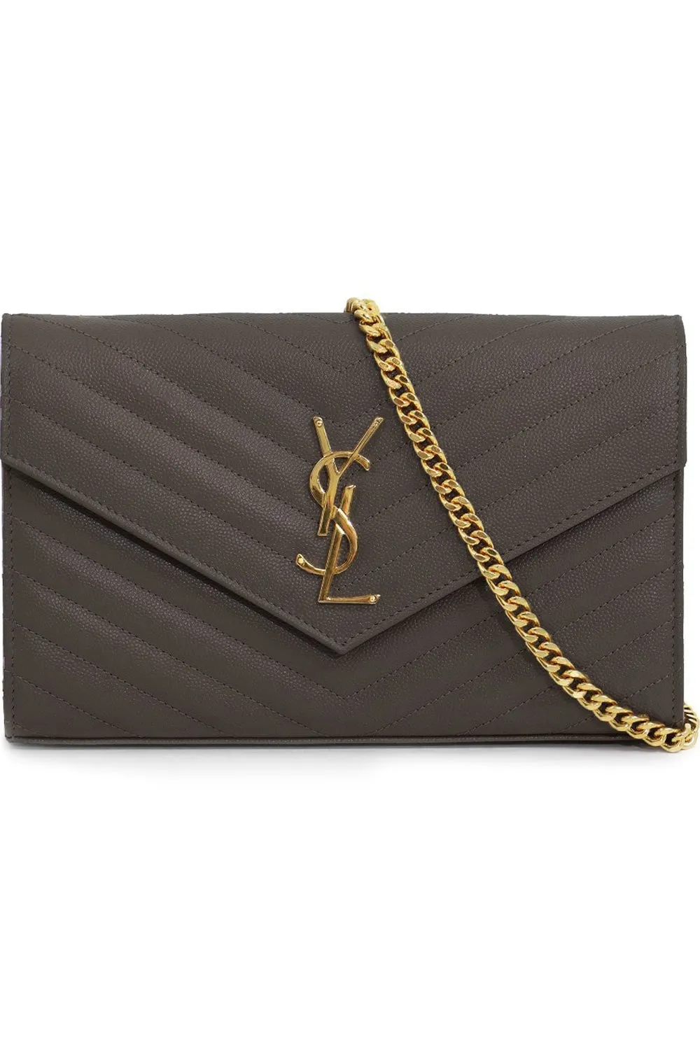 MONOGRAMME QUILTED CHAIN WALLET | PEBBLE/GOLD