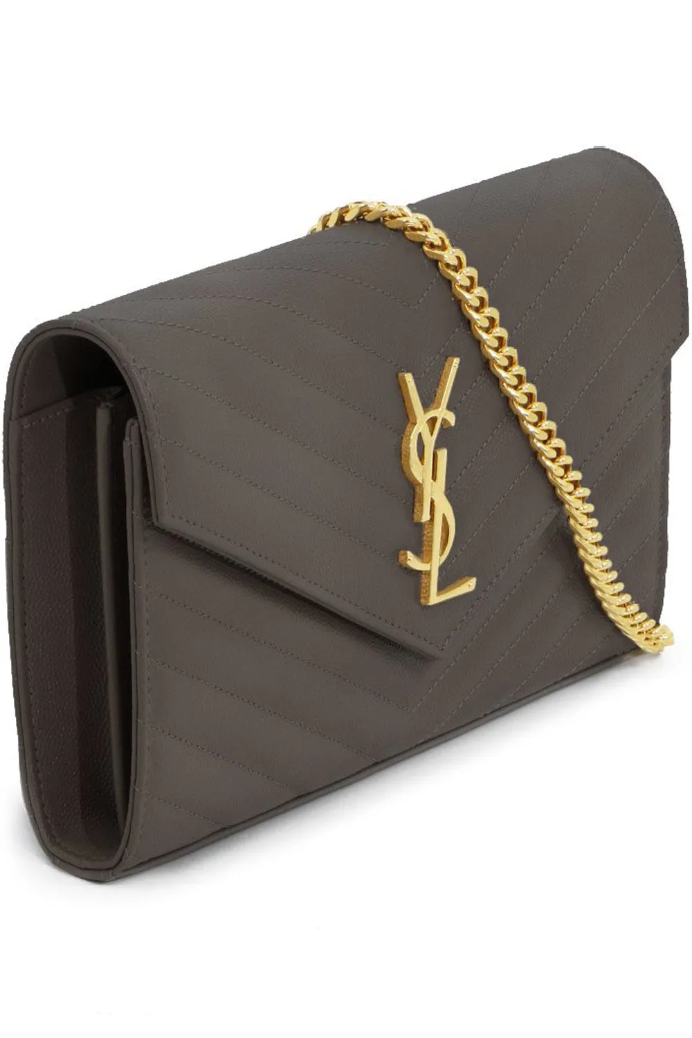 MONOGRAMME QUILTED CHAIN WALLET | PEBBLE/GOLD