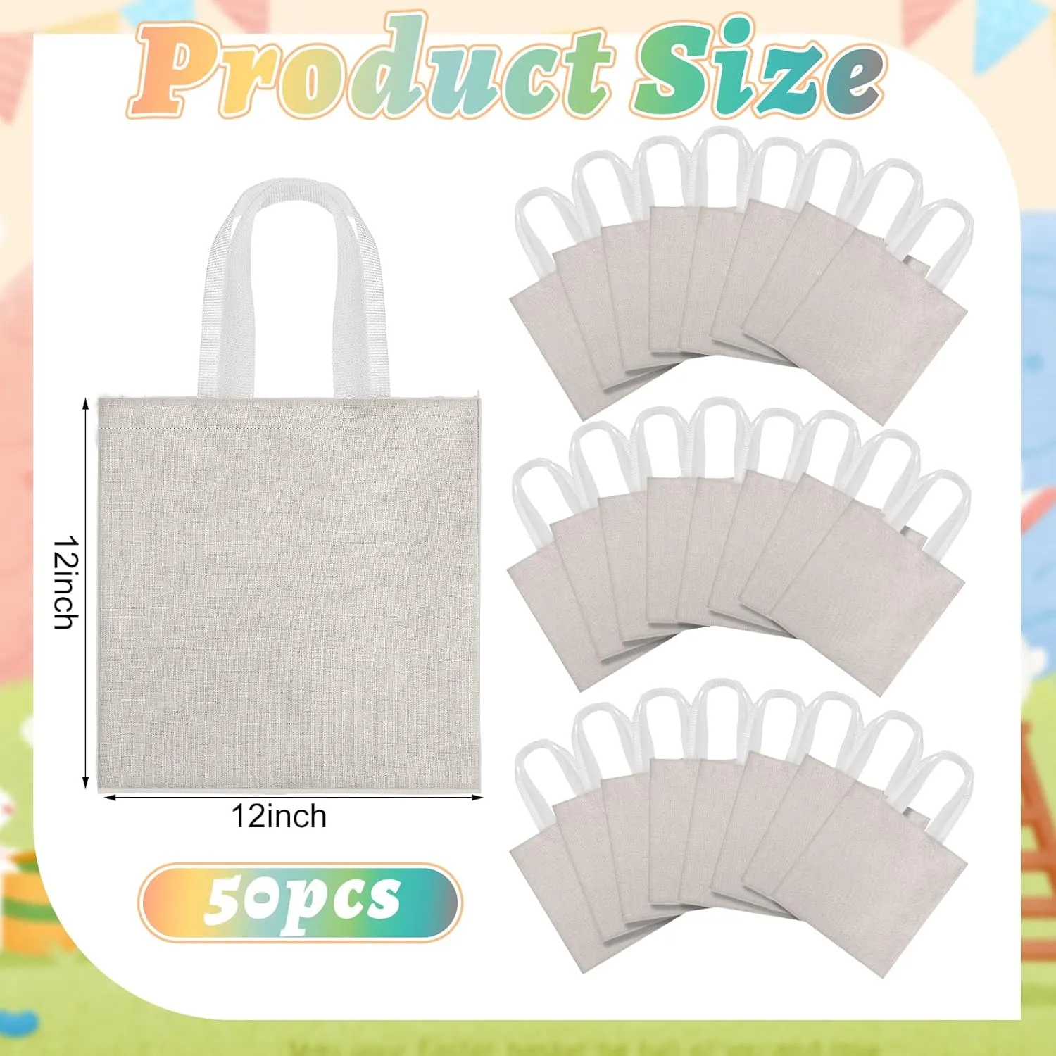 Moukeren 50 Pcs Canvas Tote Bag Bulk Mini DIY Blank Tote Sack Natural Small Cotton Reusable Bag for summer lemon party Gift