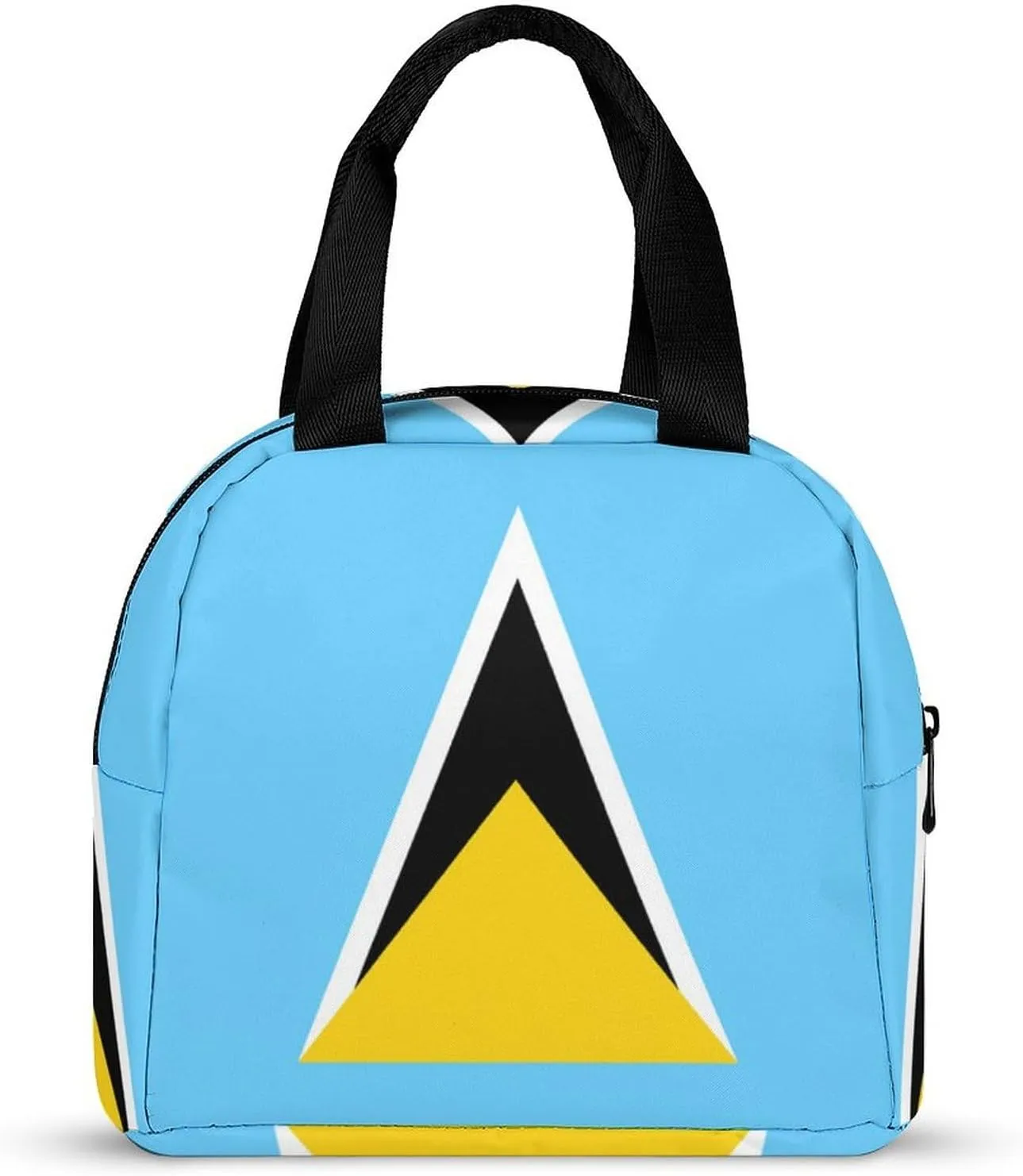 National Flag of Saint Lucia Cute Lunch Bags for Men And Women, Large Capacity Lunch Tote Bags with Adjustable Shoulder Straps, Reusable Insulated Lunch Boxes