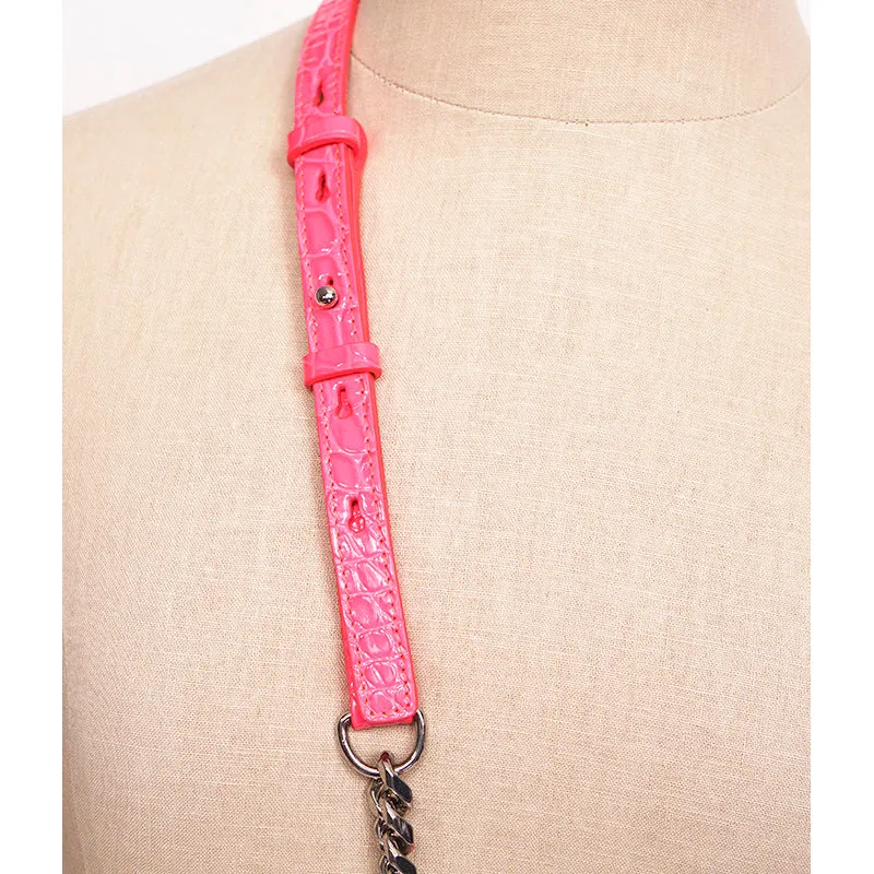 NEW $2,390 ALEXANDER MCQUEEN Pink JEWELED KNUCKLE SKULL Chain MINI FLAP BAG NIB
