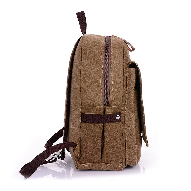New Fashion canvas laptop backpack men travel bag men casual student school bag