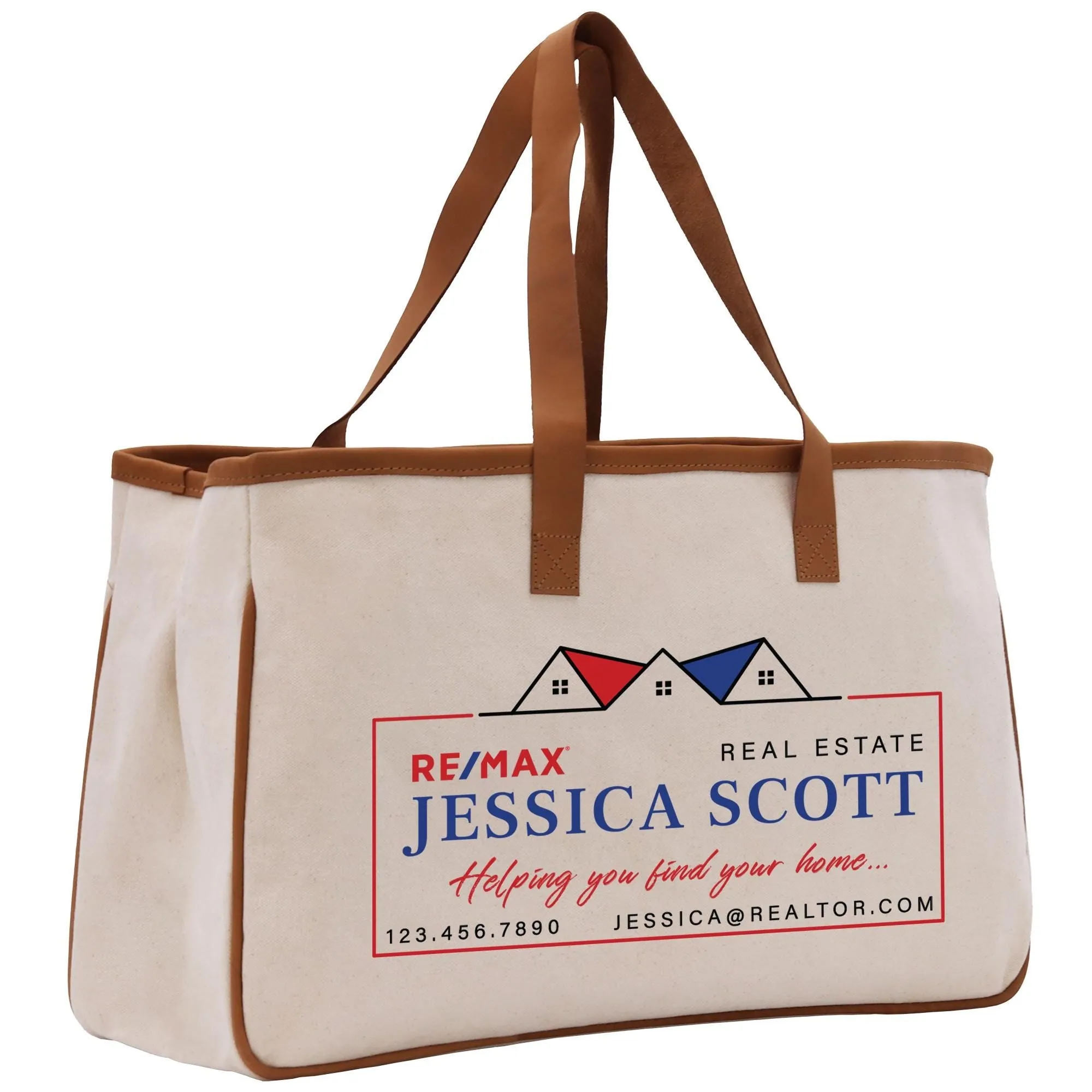 Remax Realtor Tote Bag Personalized Business Tote Custom Real Estate Agent Gift Bulk Business Logo Realtor Swag Real Estate Bag (RMXTB1003)