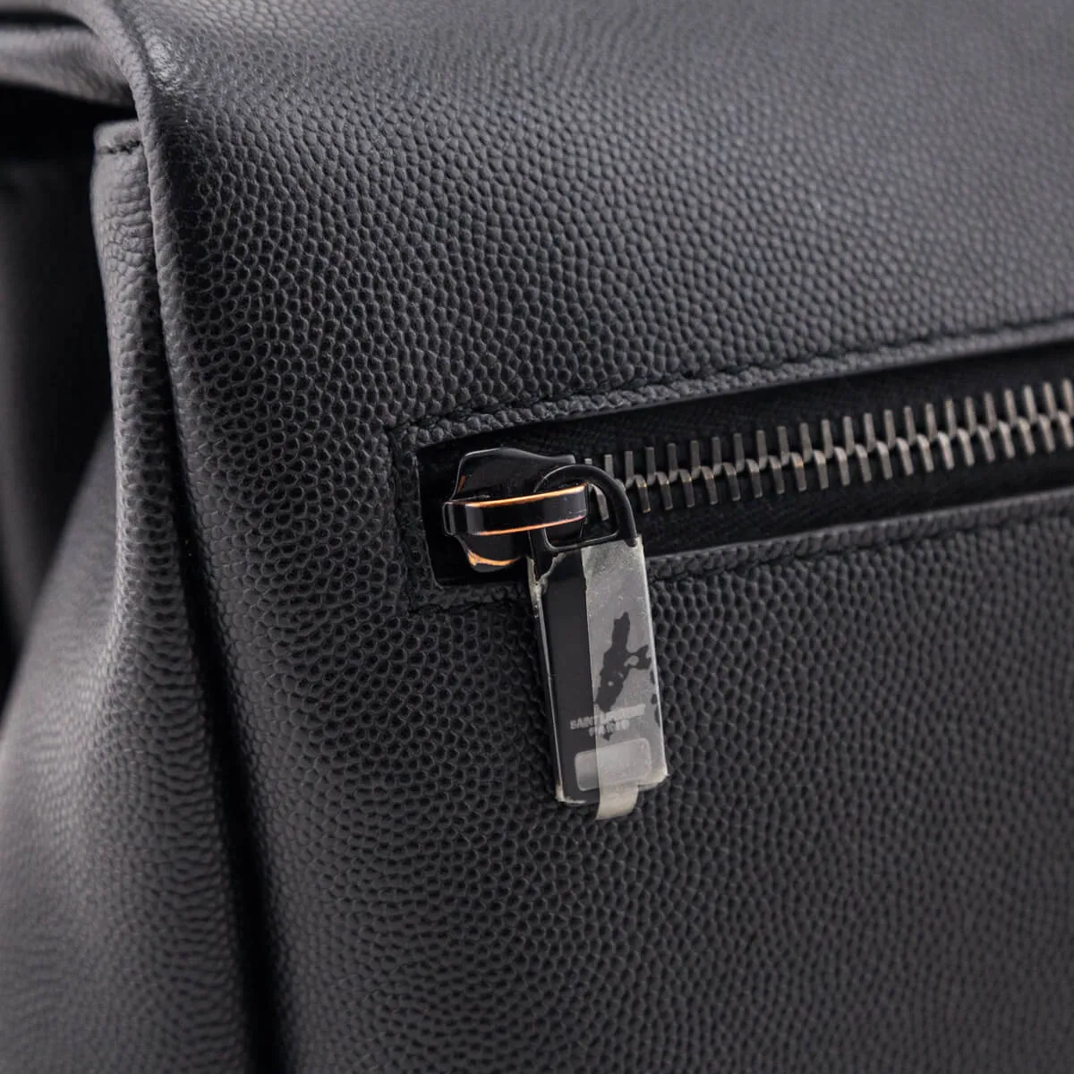 Saint Laurent Black Grain De Poudre Medium West Hollywood Monogram Fold-Over Bag
