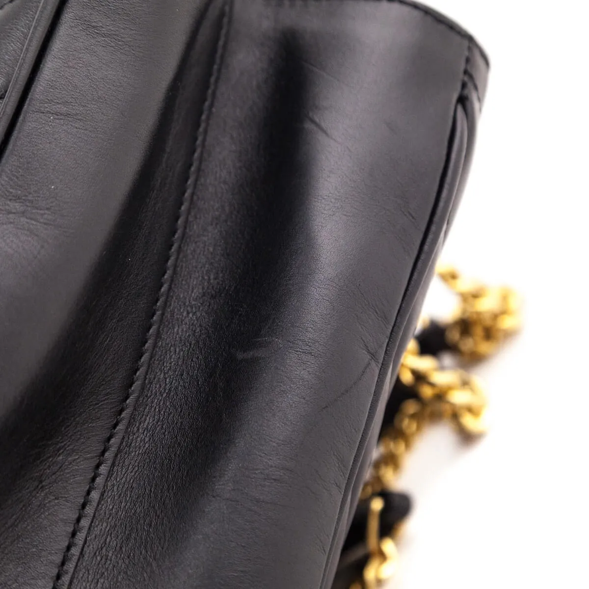 Saint Laurent Black Matelasse Chevron Large Shopping Bag