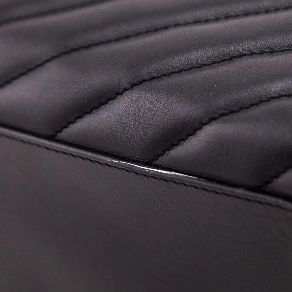 Saint Laurent Black Matelasse Chevron Large Shopping Bag