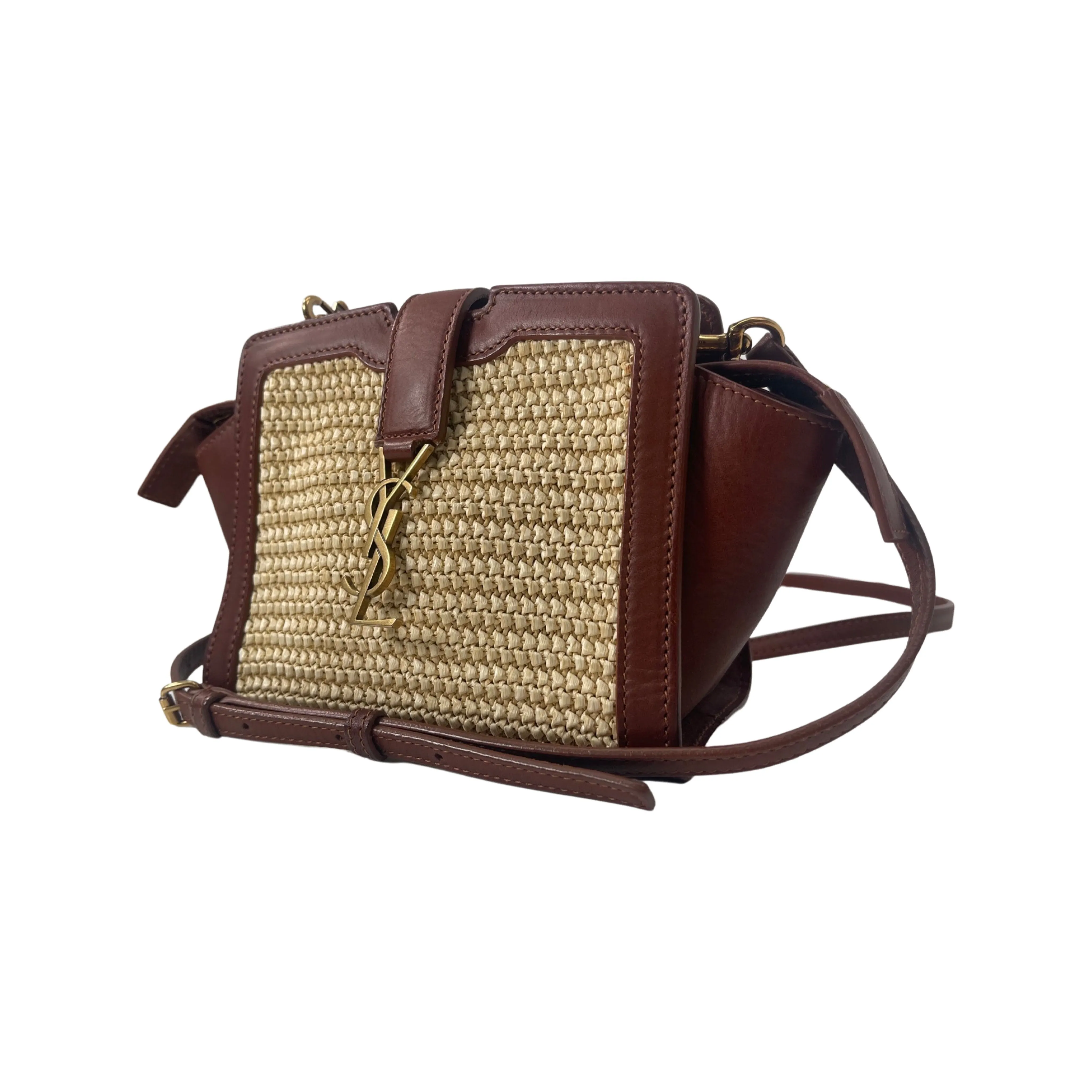 Saint Laurent Monogram Cabas Downtown Straw Baby
