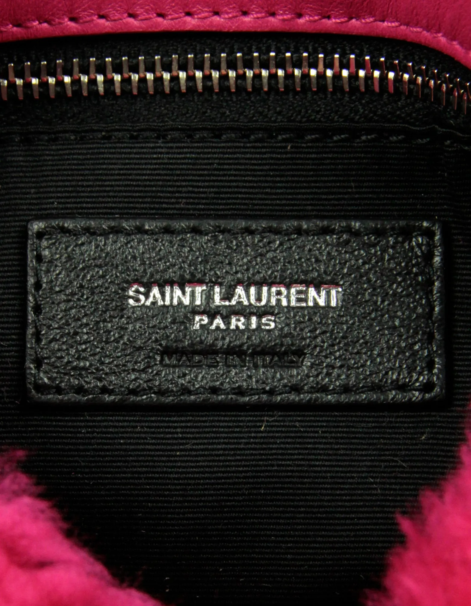 Saint Laurent NWT Hot Pink Shearling Small Loulou Puffer Bag