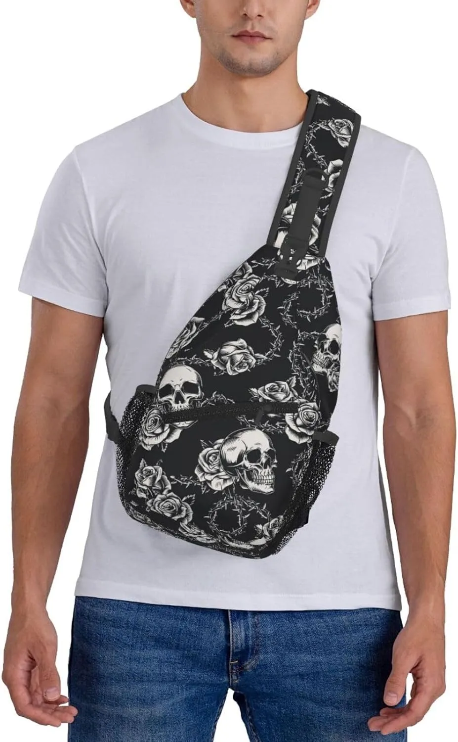 Skull Sling Backpack Chest Bag Crossbody Shoulder Bag Gym Cycling Travel Hiking Daypack For Men Women