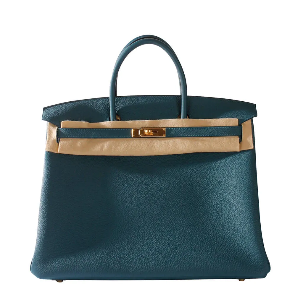 Trendy Inspired Hermès Birkin 40 Bag Bleu Covert Togo