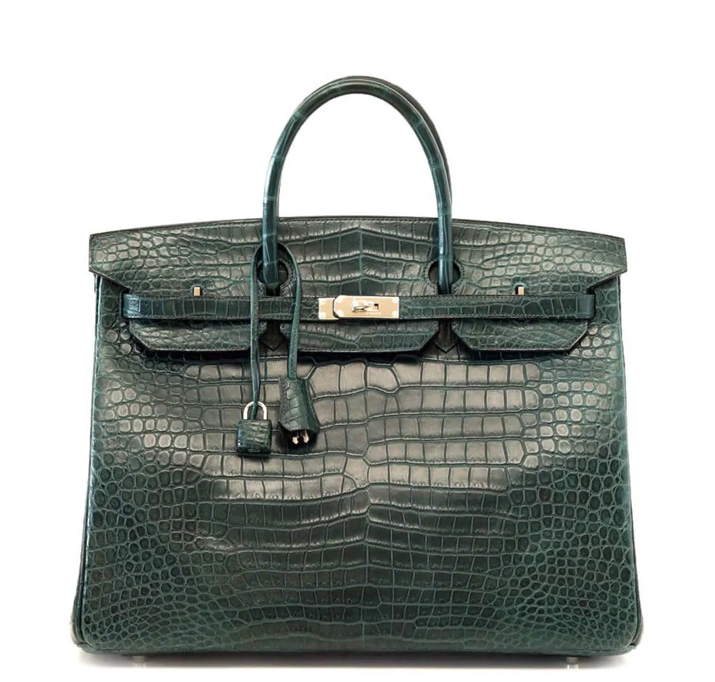 Trendy Inspired Hermès Vert Fonce Crocodile Birkin 40phw
