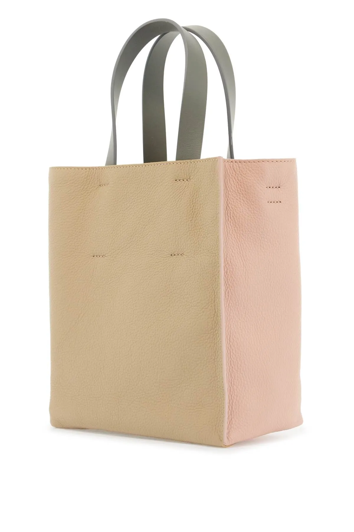 Two-Tone Leather Shopping Bag
