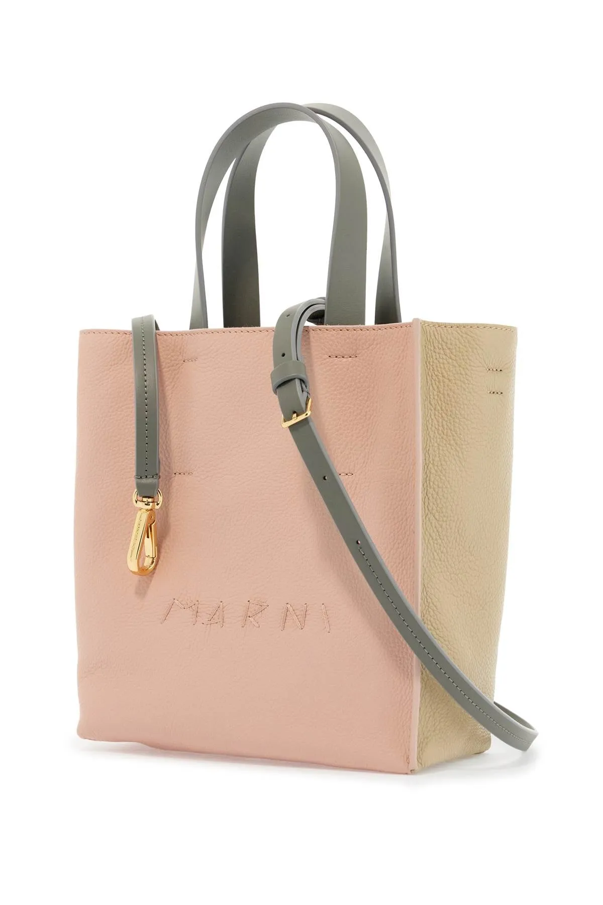 Two-Tone Leather Shopping Bag