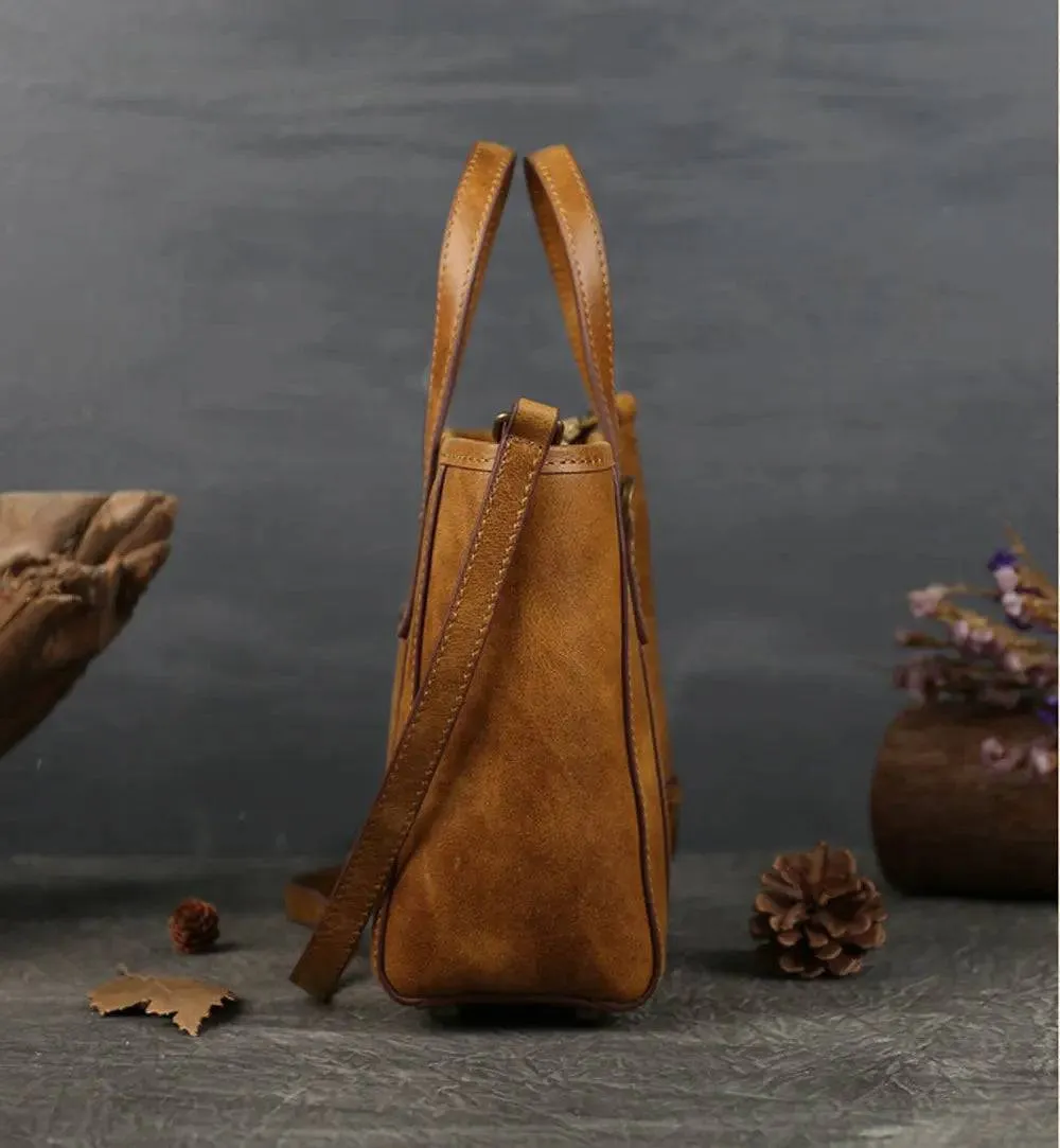Vintage Antic Leather Shopping Tote Bag