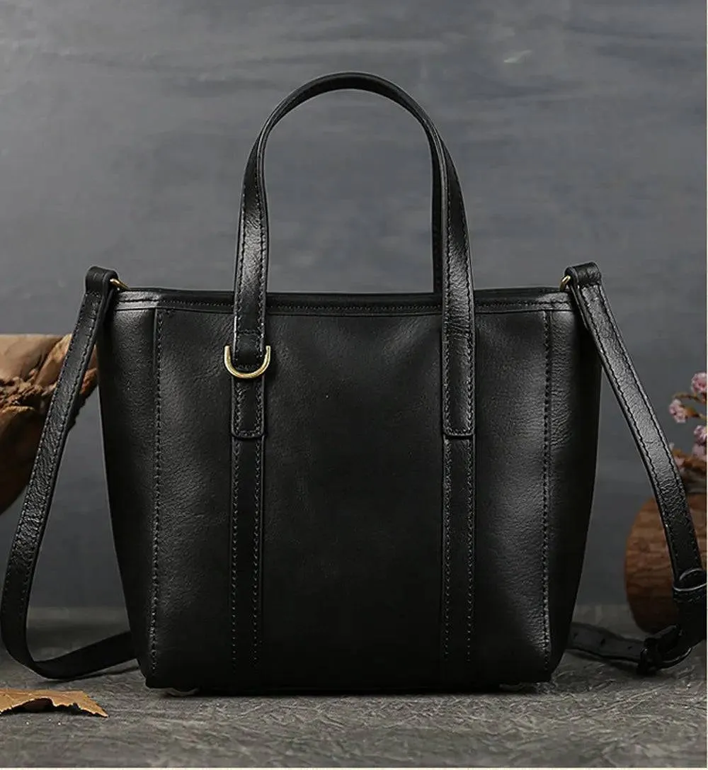 Vintage Antic Leather Shopping Tote Bag