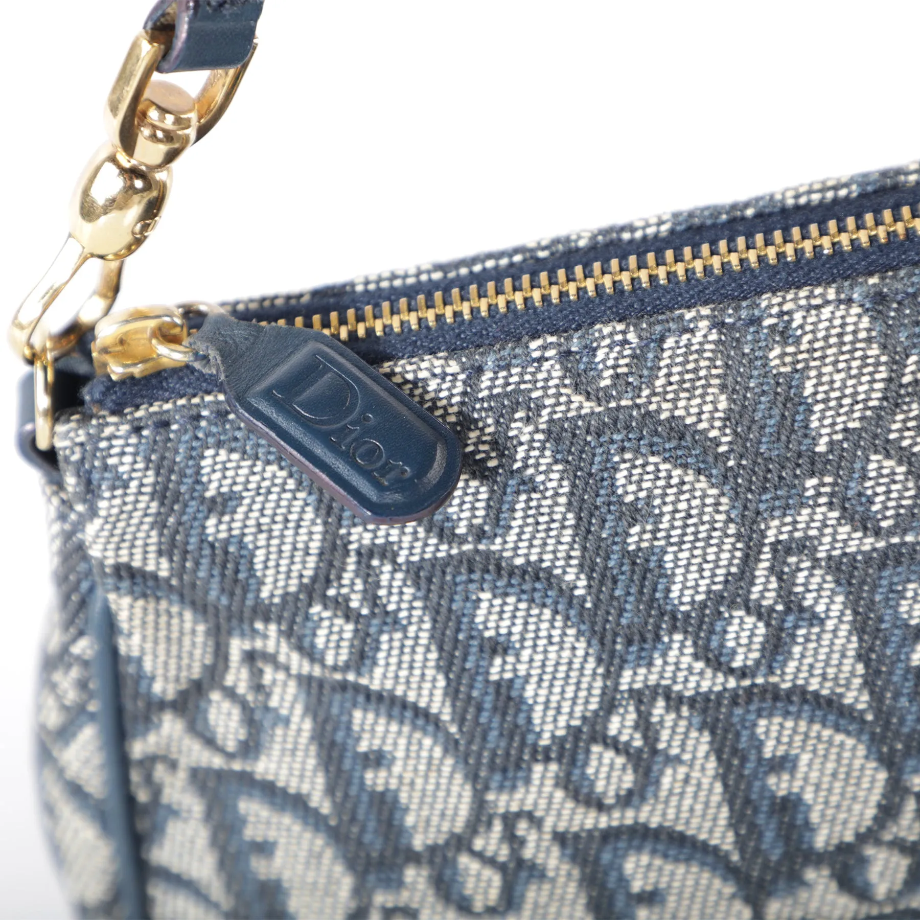 Vtg Christian Dior Monogram Trotter Canvas Mini Saddle Mini Shoulder Bag