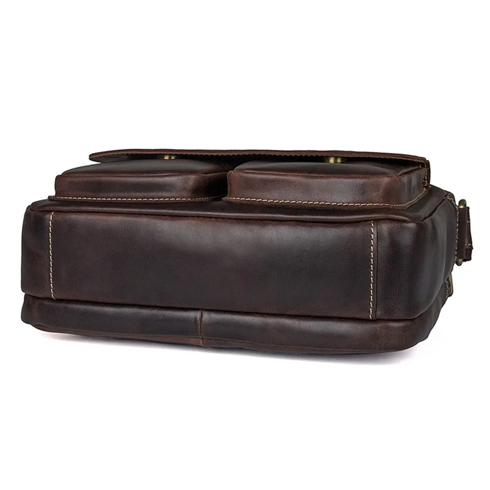 YAAGLE Men's Portable Real Leather Business Shoulder Bag YG1043X