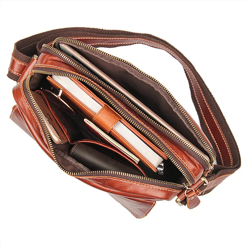 YAAGLE Men's Portable Real Leather Business Shoulder Bag YG1043X