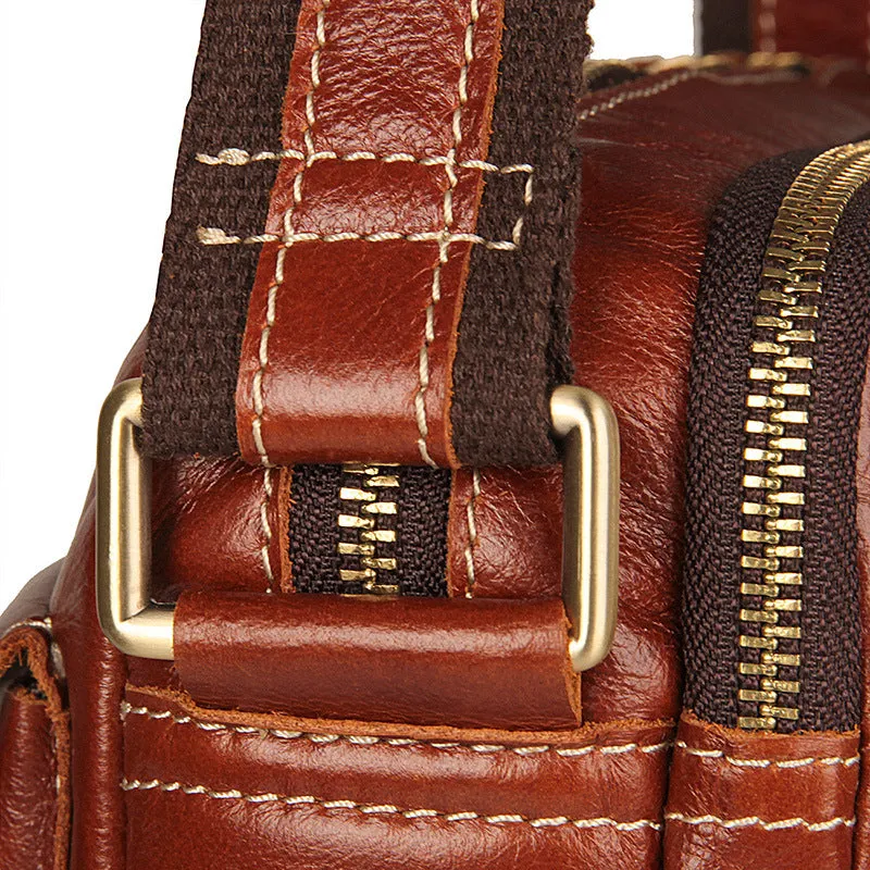 YAAGLE Men's Portable Real Leather Business Shoulder Bag YG1043X