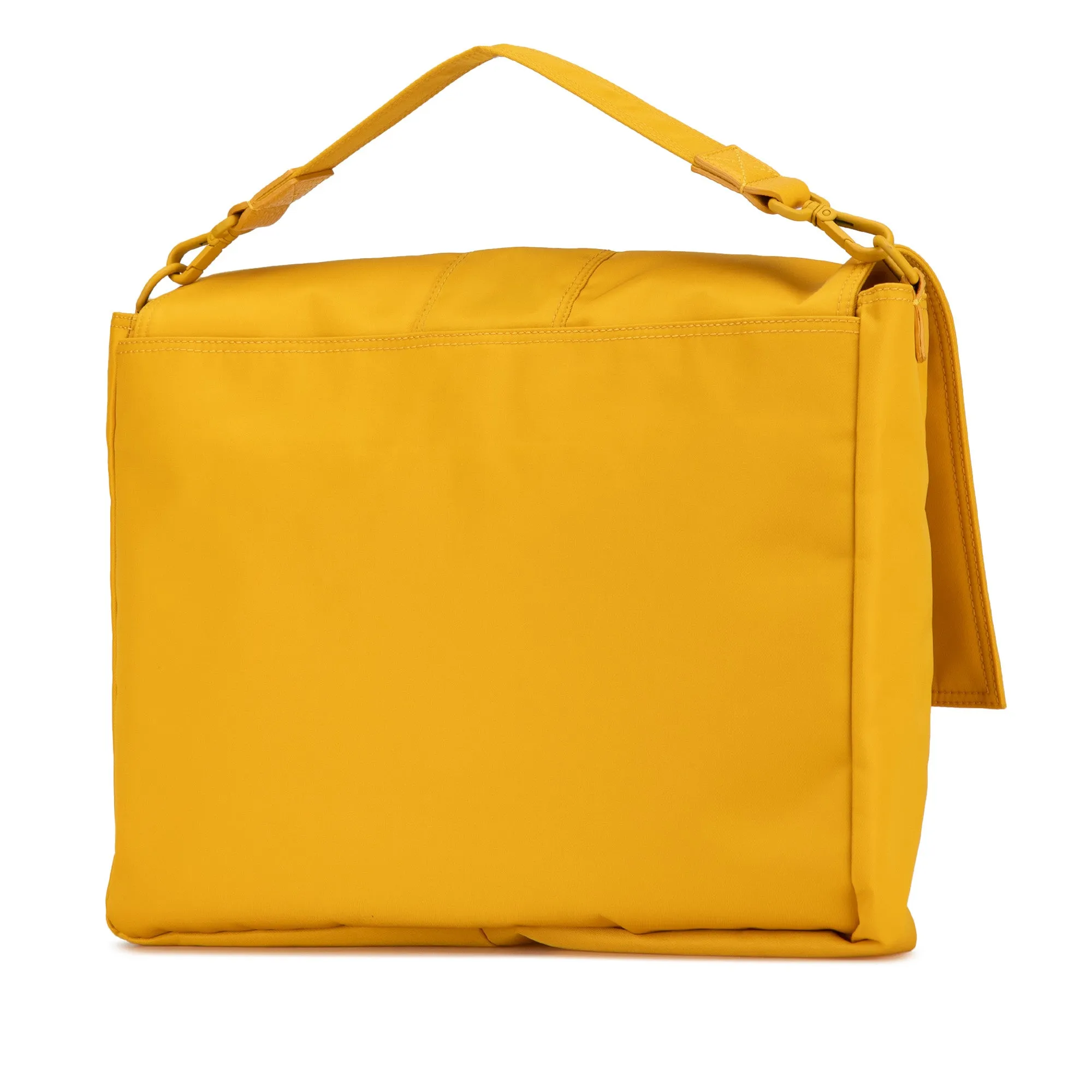 Yellow Fendi Nylon Baguette Messenger Bag Satchel