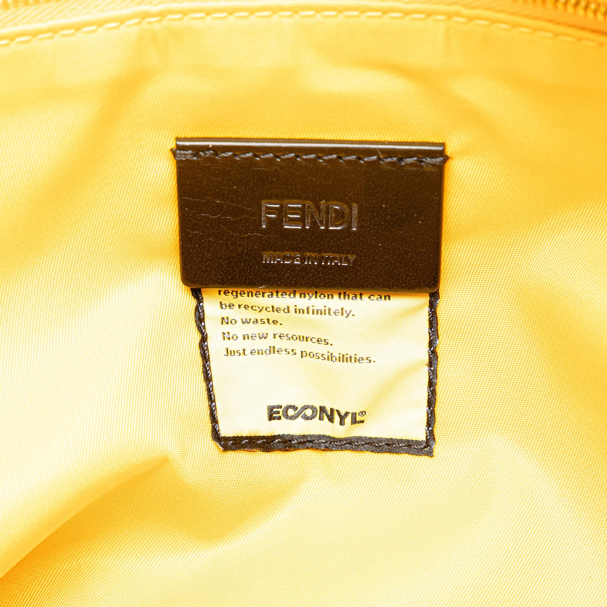 Yellow Fendi Nylon Baguette Messenger Bag Satchel