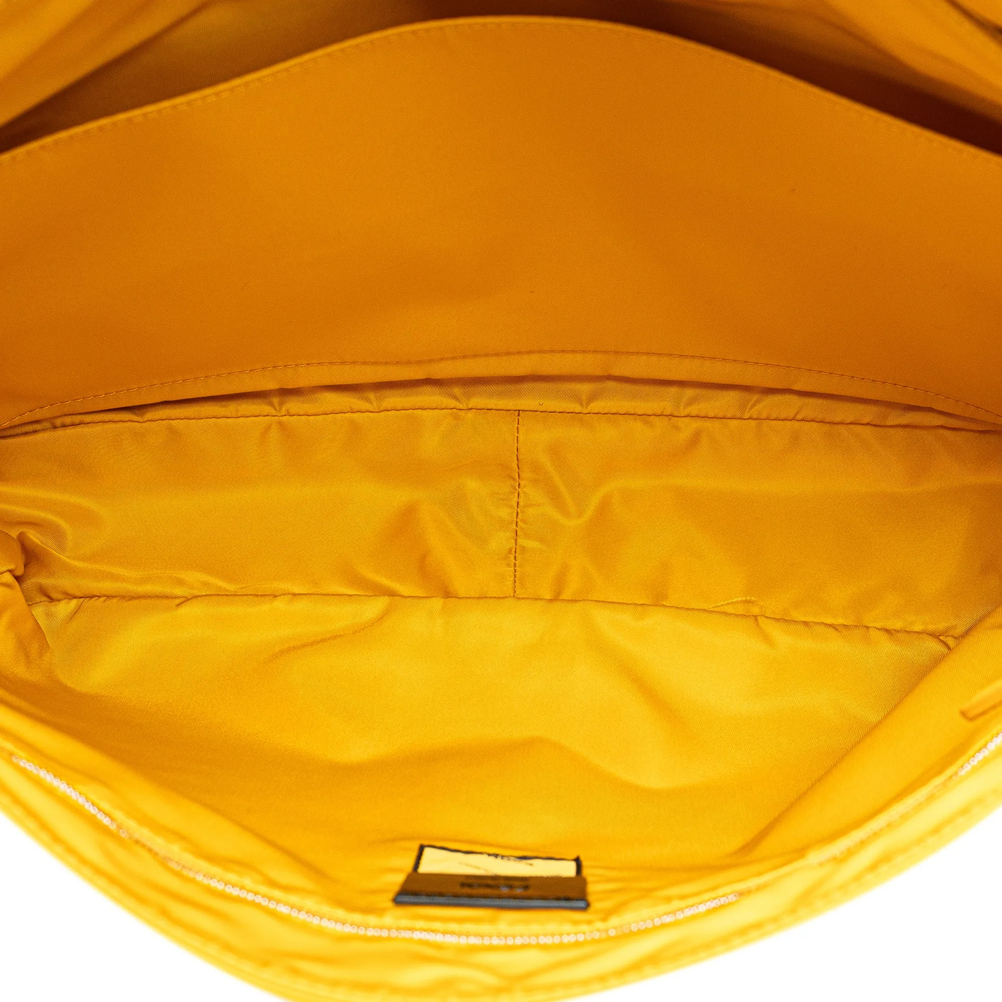 Yellow Fendi Nylon Baguette Messenger Bag Satchel