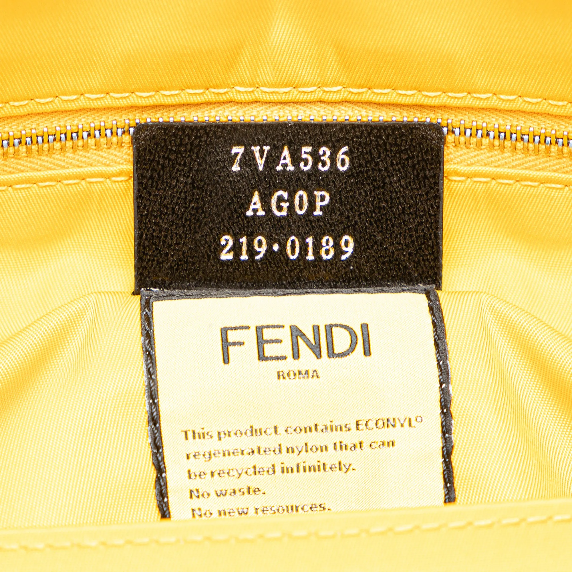 Yellow Fendi Nylon Baguette Messenger Bag Satchel