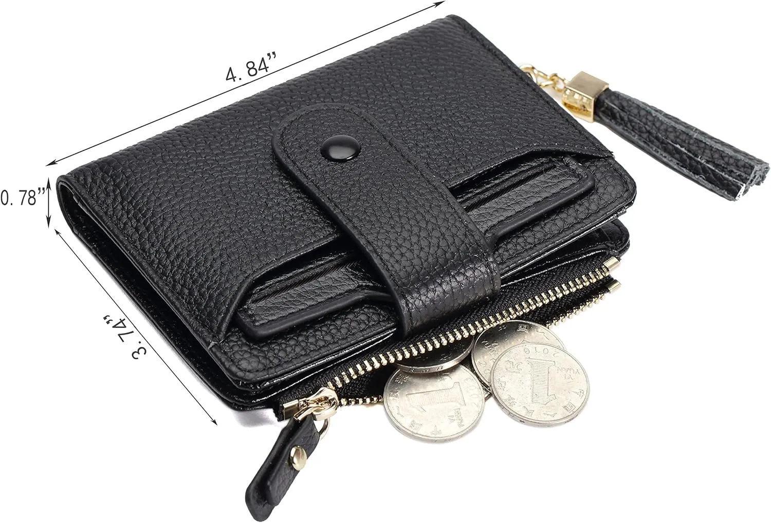ZOOEASS Women's RFID Mini Soft Leather Bifold Wallet With ID Window Card Sleeve Coin Purse